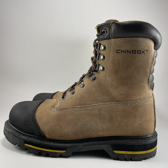Chinook Footwear Tarantula 8” Work Boots Safety Toe Mens Size 11.5 Tan Lace Up - Picture 3 of 11